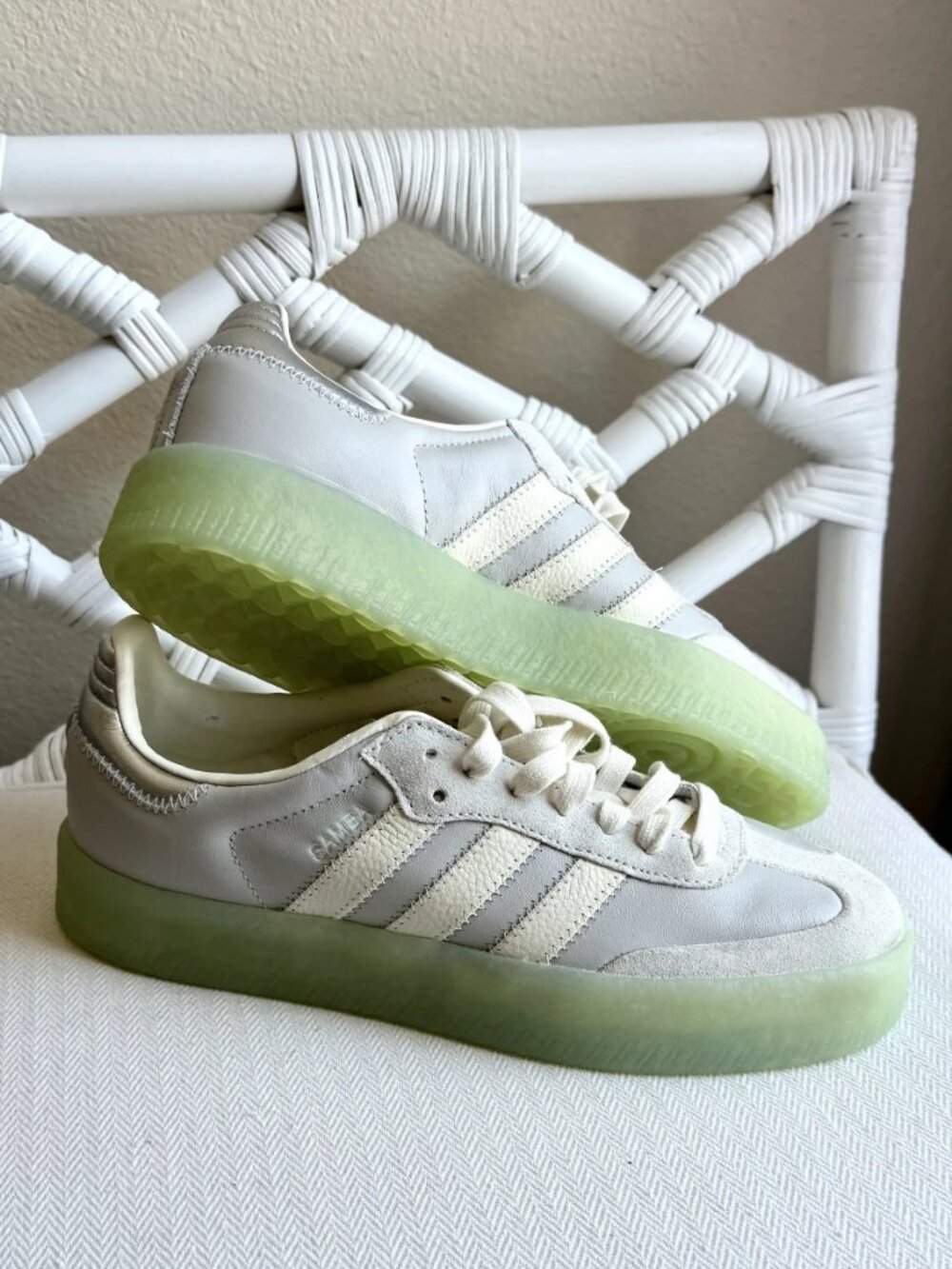 Adidas Sambae W Grey One Lucid Lime Platform Women's Size 7.5 JI3071 NWOB